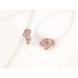 HUGGIES RECUBRIMIENTO DE ORO ROSA TRIPLE CORAZON ZIRCONIA