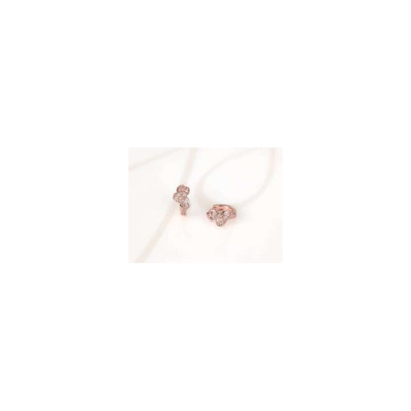 HUGGIES RECUBRIMIENTO DE ORO ROSA TRIPLE CORAZON ZIRCONIA