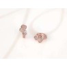 HUGGIES RECUBRIMIENTO DE ORO ROSA TRIPLE CORAZON ZIRCONIA