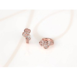 HUGGIES RECUBRIMIENTO DE ORO ROSA TRIPLE CORAZON ZIRCONIA