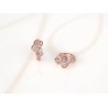 HUGGIES RECUBRIMIENTO DE ORO ROSA TRIPLE CORAZON ZIRCONIA