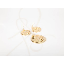 JUEGO ORO LAMINADO CIRCULOS SILUETA MATE