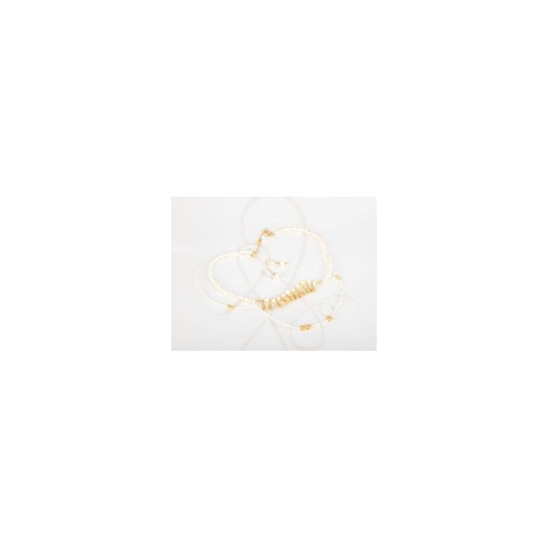 JUEGO ORO LAMINADO GOTAS ESTRELLAS PERLA