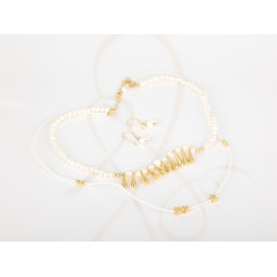 JUEGO ORO LAMINADO GOTAS ESTRELLAS PERLA