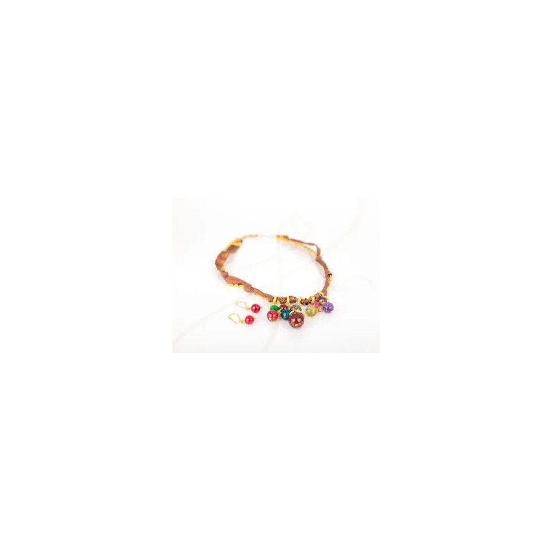 JUEGO ORO LAMINADO LISTON BOLAS PIEDRA
