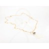 JUEGO ORO LAMINADO POMPON ZIRCONIA PERLA