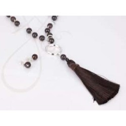 JUEGO PLATA ARO POMPON PIEDRA