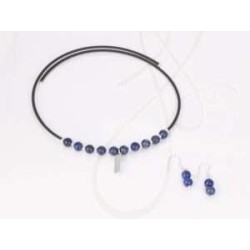 JUEGO PLATA CAUCHO DIJE PIEDRA