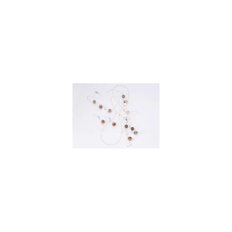 JUEGO PLATA CORBATIN PERLA CRISTAL