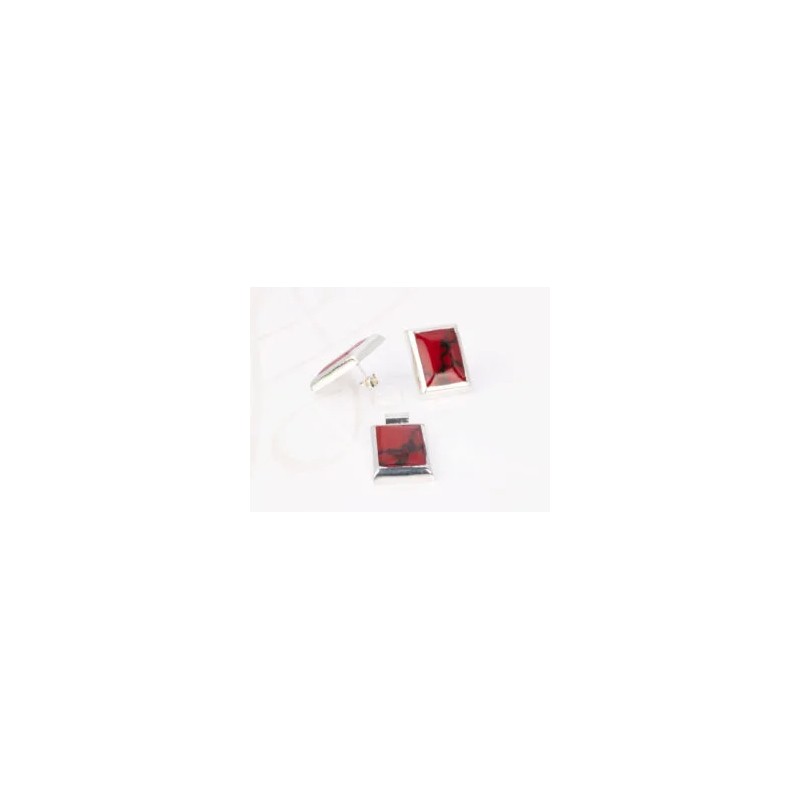 JUEGO PLATA RECTANGULO CORTO ESMALTADO