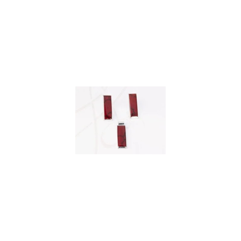JUEGO PLATA RECTANGULO LARGO ESMALTADO