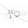 JUEGO PLATA RODIZADA CUADRO MINI TOPACIO BLANCO CON ANILLO