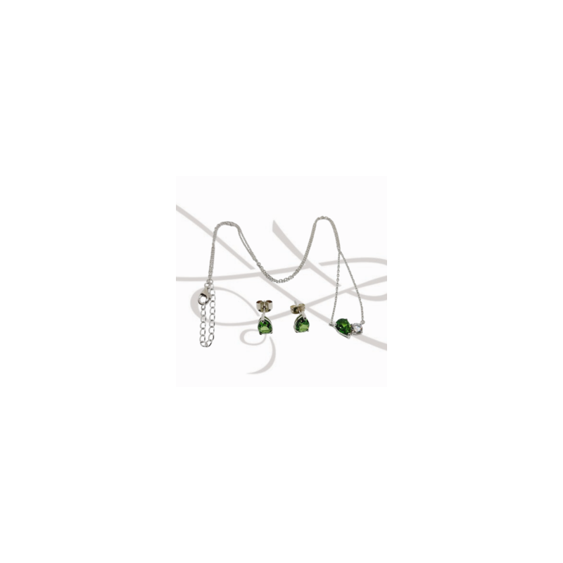 JUEGO PLATA RODIZADA GOTA Y CIRCULO ALEJANDRITA