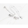 JUEGO PLATA RODIZADA MINI RECTANGULO MOISSANITE CON CADENA
