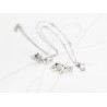 JUEGO PLATA RODIZADA MINI RECTANGULO MOISSANITE CON CADENA