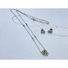JUEGO PLATA RODIZADA OVALO CON HALO CITRINO