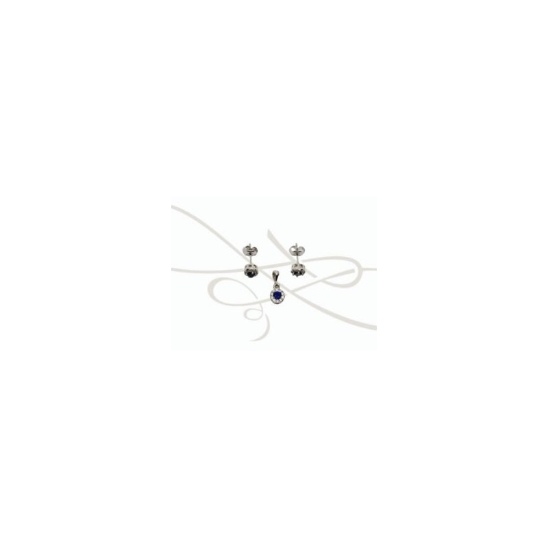 JUEGO PLATA RODIZADA REDONDO MINI ZAFIRO SIN CADENA