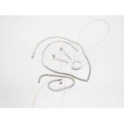 JUEGO PLATA RODIZADA SET COMPLETO V TOPACIO BLANCO