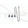 JUEGO PLATA RODIZADA TOPACIO AZUL CUADRO CHICO CON CADENA