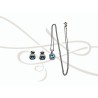 JUEGO PLATA RODIZADA TOPACIO AZUL CUADRO CHICO CON CADENA
