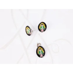JUEGO PLATA VIRGENCITA DISTROLLER ESMALTADO