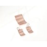 JUEGO RECUBRIMIENTO DE ORO ROSA RECTANGULO CURVO LISO