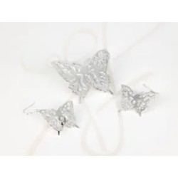 JUEGO RECUBRIMIENTO DE PLATA MARIPOSA LISO