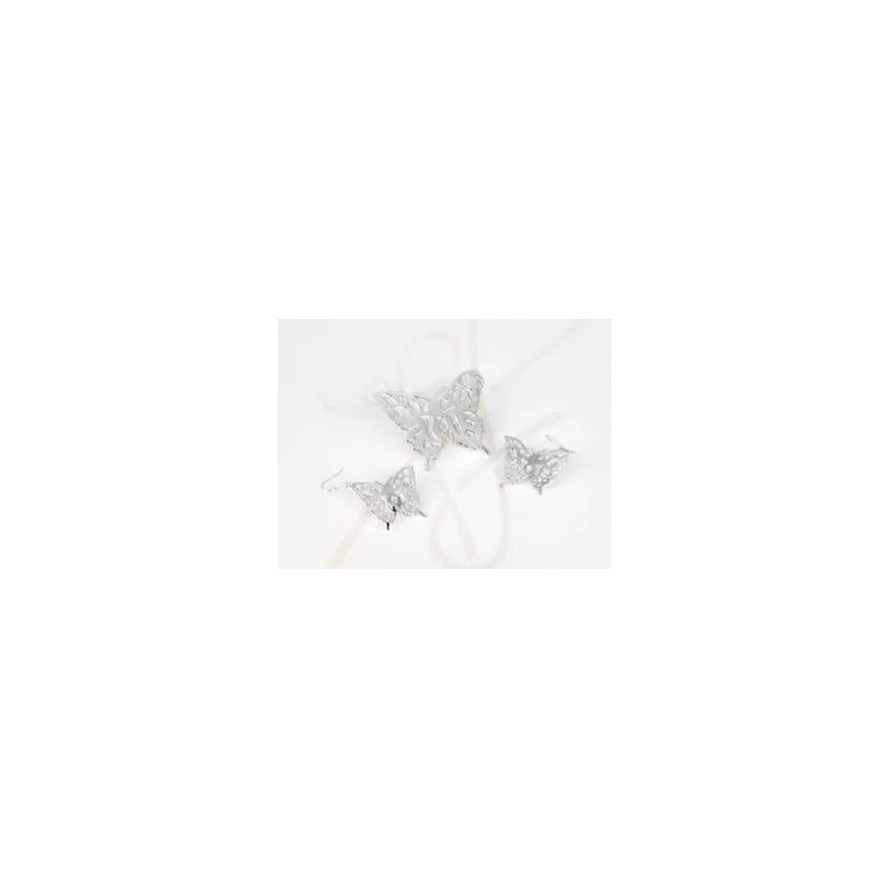 JUEGO RECUBRIMIENTO DE PLATA MARIPOSA LISO