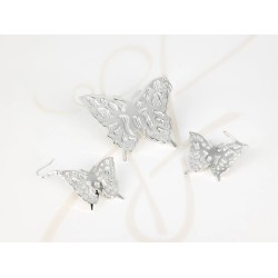 JUEGO RECUBRIMIENTO DE PLATA MARIPOSA LISO