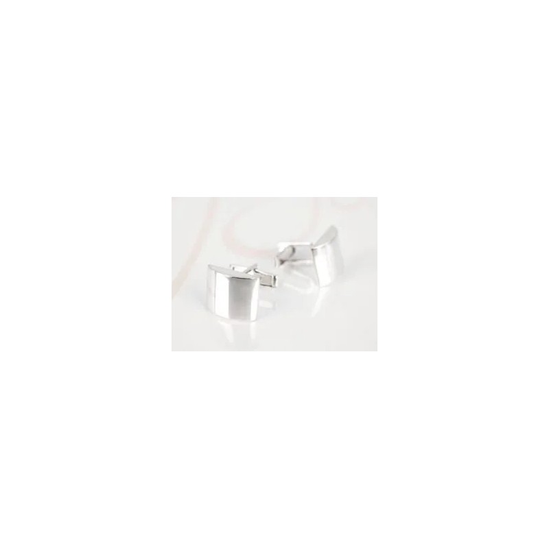 MANCUERNILLA PLATA RECTANGULO CURVO LISO