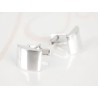 MANCUERNILLA PLATA RECTANGULO CURVO LISO
