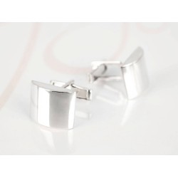 MANCUERNILLA PLATA RECTANGULO CURVO LISO