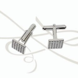 MANCUERNILLAS PLATA CUADRO PANEL ZIRCONIA