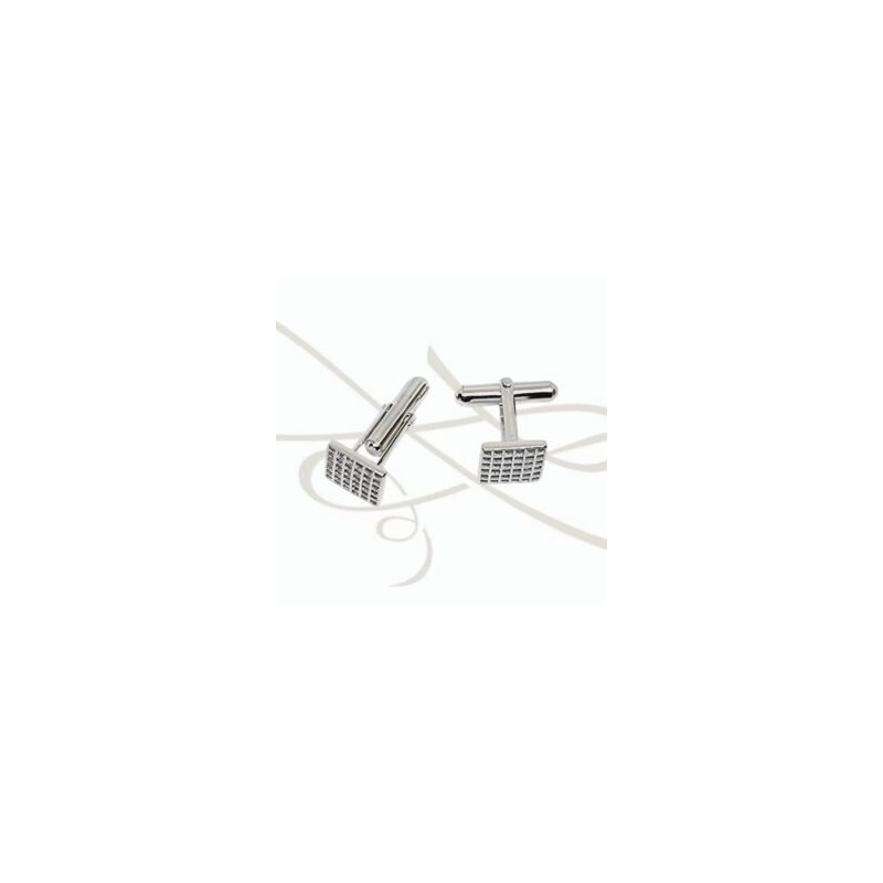 MANCUERNILLAS PLATA CUADRO PANEL ZIRCONIA