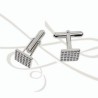 MANCUERNILLAS PLATA CUADRO PANEL ZIRCONIA
