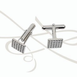 MANCUERNILLAS PLATA CUADRO PANEL ZIRCONIA