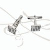 MANCUERNILLAS PLATA CUADRO PANEL ZIRCONIA