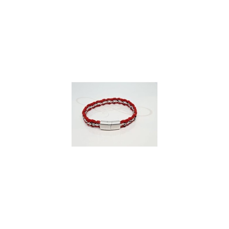 PULSERA CADENA BIKER ROJO