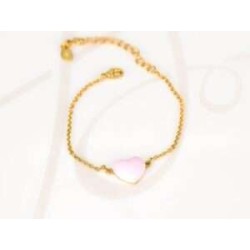 PULSERA CON DIJE BISUTERIA CORAZON ROSA CADENA