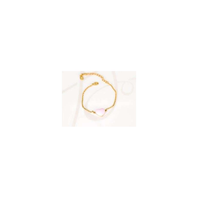 PULSERA CON DIJE BISUTERIA CORAZON ROSA CADENA
