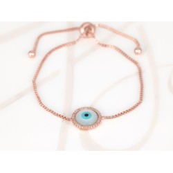 PULSERA CON DIJE BISUTERIA OJO ZIRCONIA CADENA