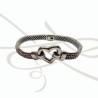 PULSERA CON DIJE CORAZON ELECTROFORMADO PLATA PLANA