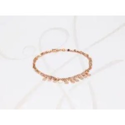 PULSERA CON DIJE PLATA CADENA Y MONEDAS ORO ROSA