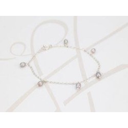 PULSERA CON DIJE PLATA DIJE PERLA CADENA