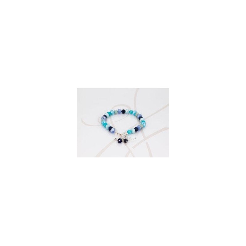 PULSERA CON DIJE PLATA LIBELULA CRISTAL