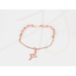 PULSERA CON DIJE RECUBRIMIENTO DE ORO ROSA MISTERIO CHICO LISO
