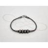 PULSERA CUATRO BOLAS PLATA PAVONADA