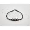 PULSERA CUATRO BOLAS PLATA PAVONADA