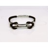 PULSERA PIEL TRENSAZA CAFÉ DOBLE NUDO