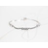 PULSERA PLATA RODIZADA TRIPLE CUADRO TOPACIO BLANCO